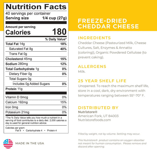 Cheddar Cheese Freeze Dried