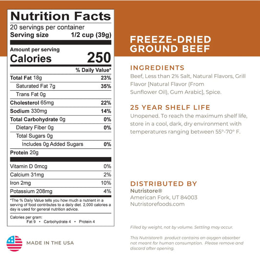 Ground Beef Freeze Dried