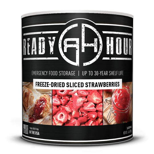 Ready Hour Freeze-Dried Sliced Strawberries (46 servings) Per Can. Box of 12 cans